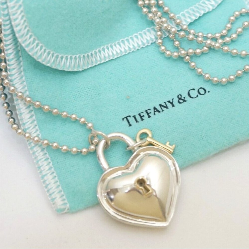 Tiffany & Co. Heart Lock Key Pendant Necklace